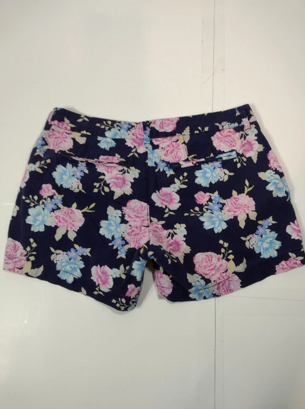 Old Navy Floral Print Navy Women’s Shorts - Pink & Blue Flowers